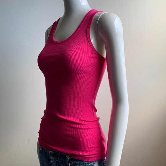 American apparel hot pink ribbed cotton tank top - Picture 3 of 4
